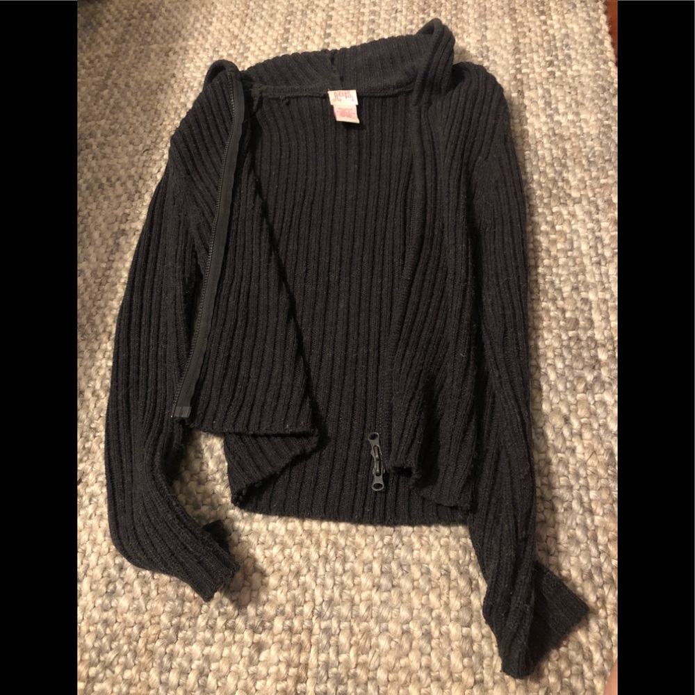 Adiva juniors charcoal colored zip up sweater
